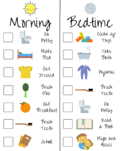 Free Printable Kids Daily Routine Checklist - Little Mager House