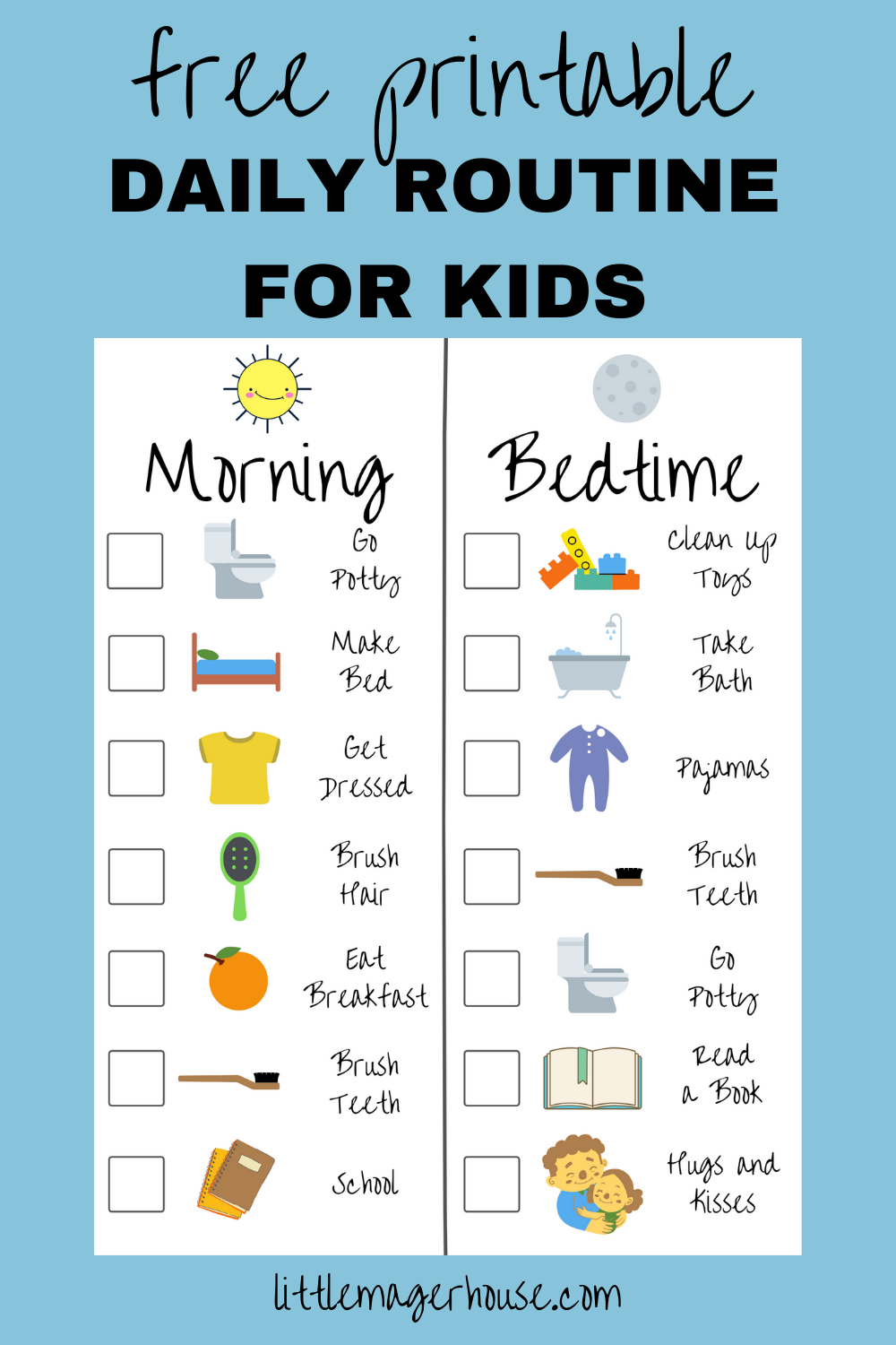 daily schedule activity for kids