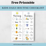 Free Printable Kids Daily Routine Checklist - Little Mager House