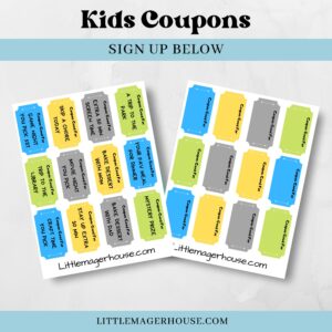 Free Printable Kids Coupons For Rewards - Little Mager House