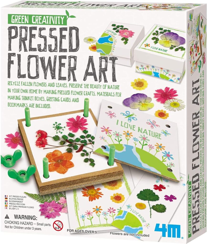 Green Creativity Pressed Flower Art Kit. Nature gift for kids.